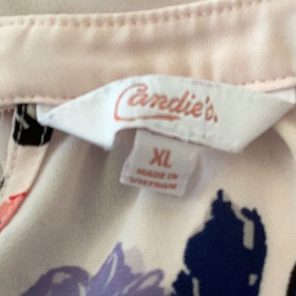 CANDIES SLEEVELESS TOP BLOUSE ALL OVER FLORAL PRINT MEDIUM - Picture 6 of 8